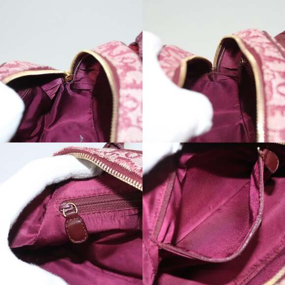 DIOR Trotter Canvas Saddle Hand Bag Red Gold - Picture 12 of 13